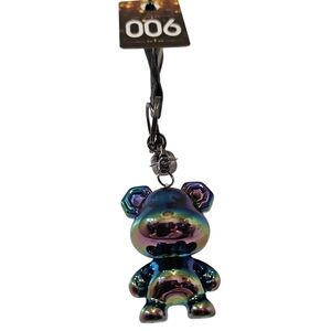 # 006 Iridescent Blue and Purple Bear Keychain